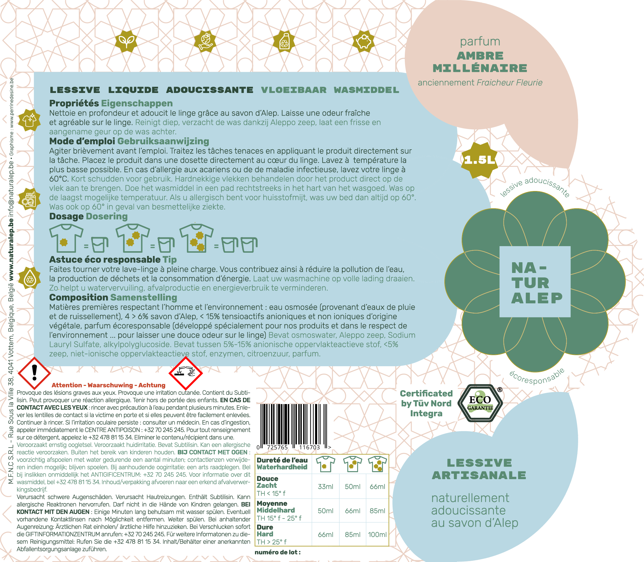 Lessive Liquide Adoucissante - Ambre Millénaire