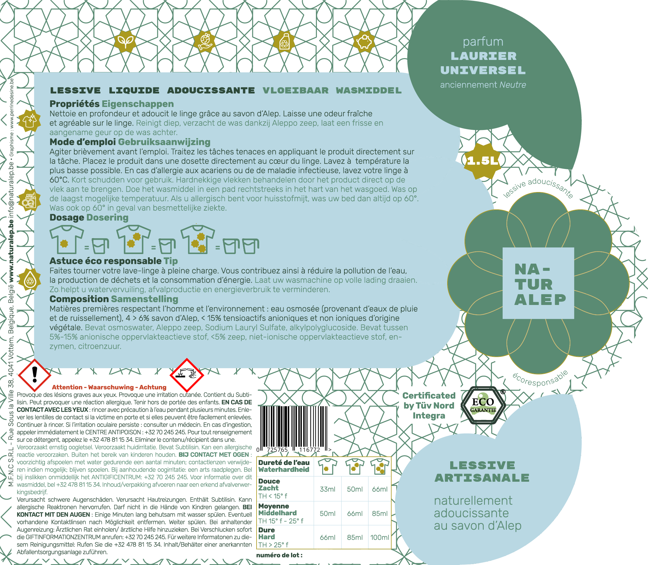 Lessive Liquide Naturelle - Laurier Universel