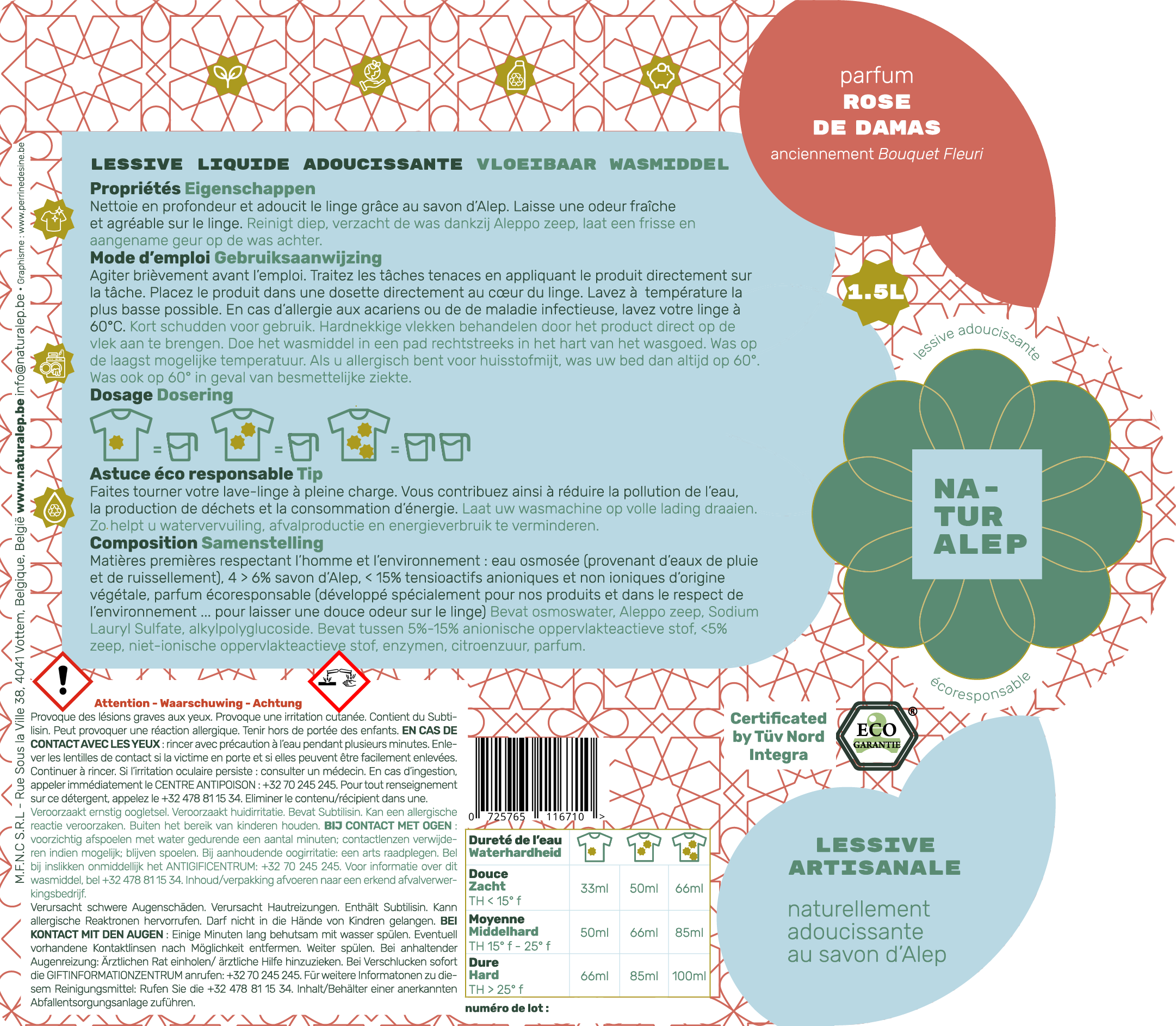 Lessive Liquide Naturelle - Rose De Damas