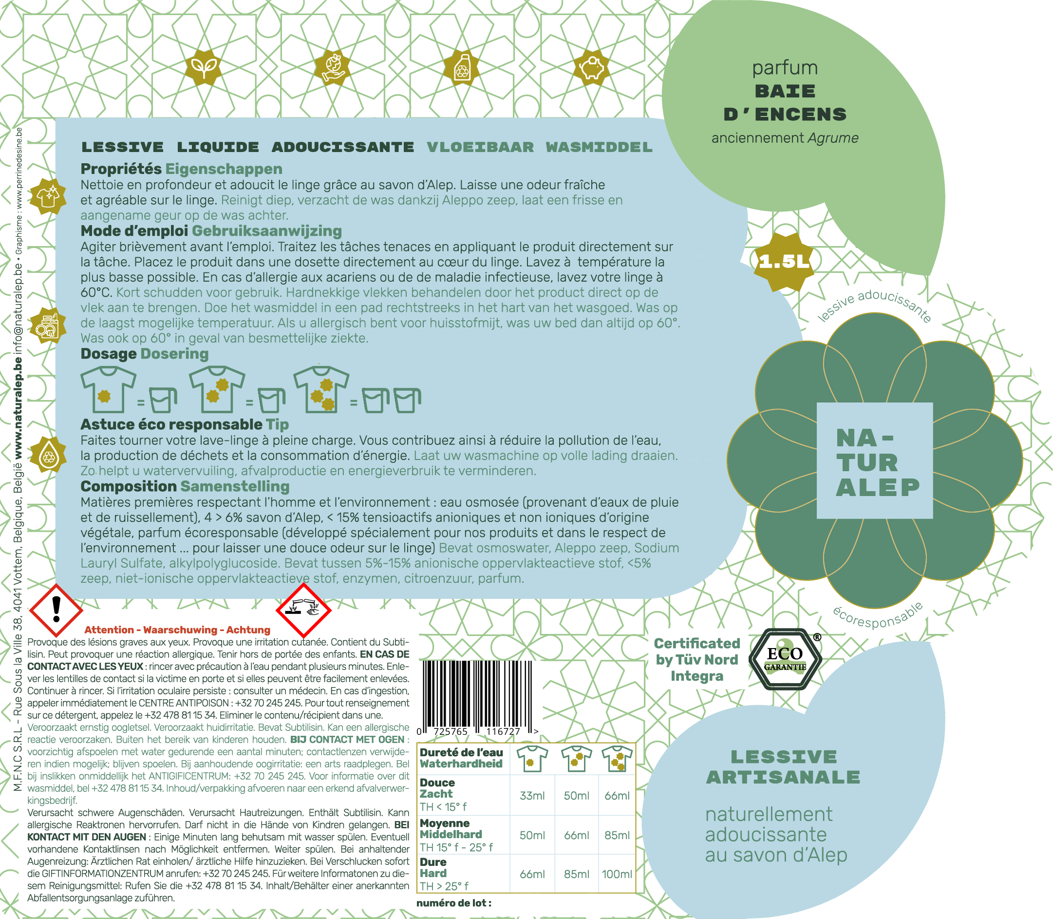 Lessive Liquide Adoucissante - Baie D'encens