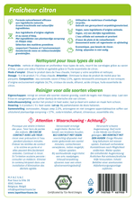 Charger l&#39;image dans la galerie, Produits nettoyant sols fraicheur citron à base de savon d&#39;Alep. Composition et notice d&#39;utilisation Naturalep.
